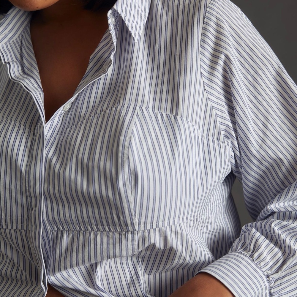 💫ANTHROPOLOGIE MAEVE STRIPED CORSET BLOUSE💫 - Picture 3 of 12